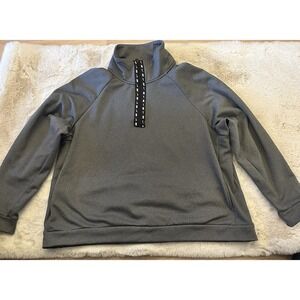 Nike Therma Fit Mens Gray Quarter Zip Athletic Fleece Running Sweatshirt XXL‎